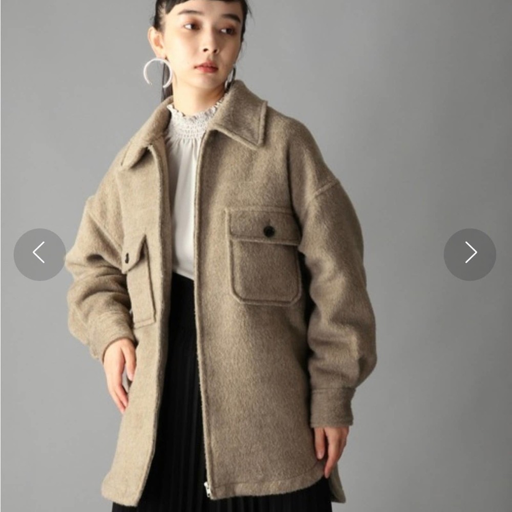 Hare Brown Patch Pocket Oversized Shaggy Teddy Shacket